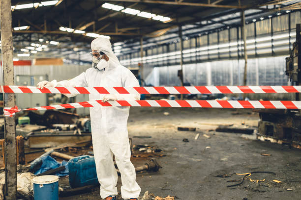 Professional Sewage Cleanup technician working in Salina, UT